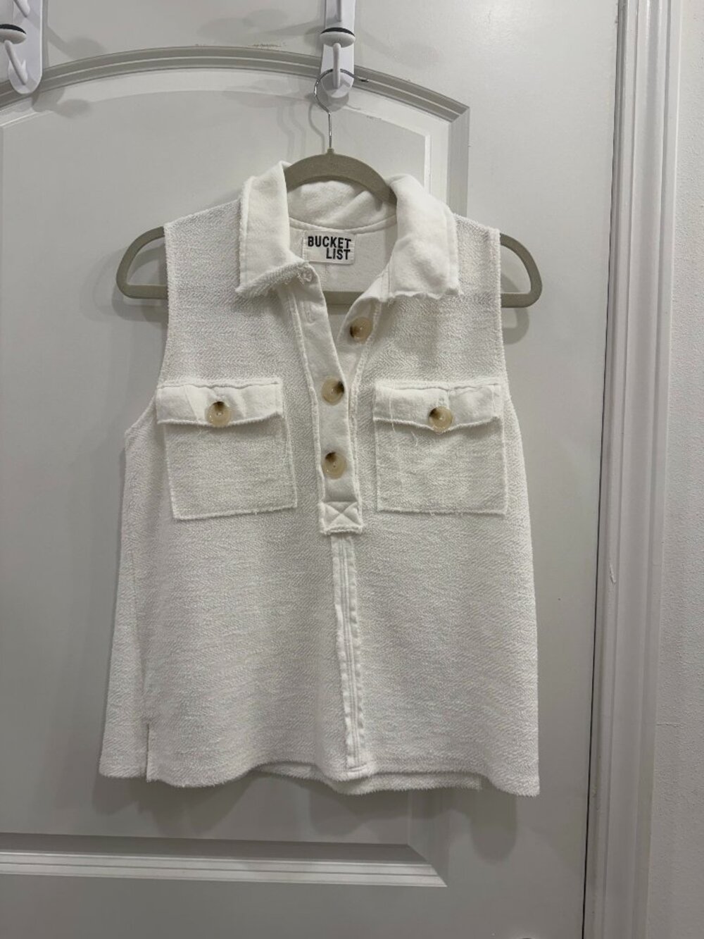 White Bucket List tank top